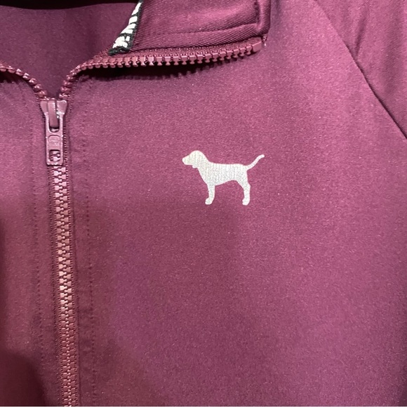 Victoria's Secret Pink Ultimate 1/4 Zip Pullover M Maroon & Pink Athletic Y2K - Picture 4 of 10
